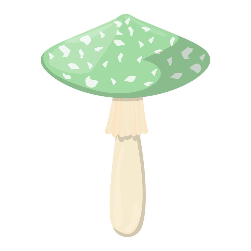 champignon amanite verte. champignons biologiques comestibles. truffe. types de champignons sauvages forestiers. illustration de vecteur coloré isolé sur fond blanc.