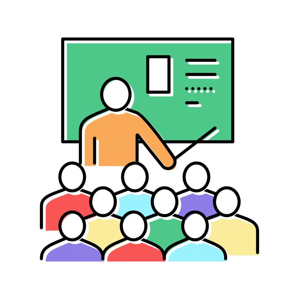 illustration vectorielle de l'icône de couleur de la leçon éducative de l'enseignant vecteur