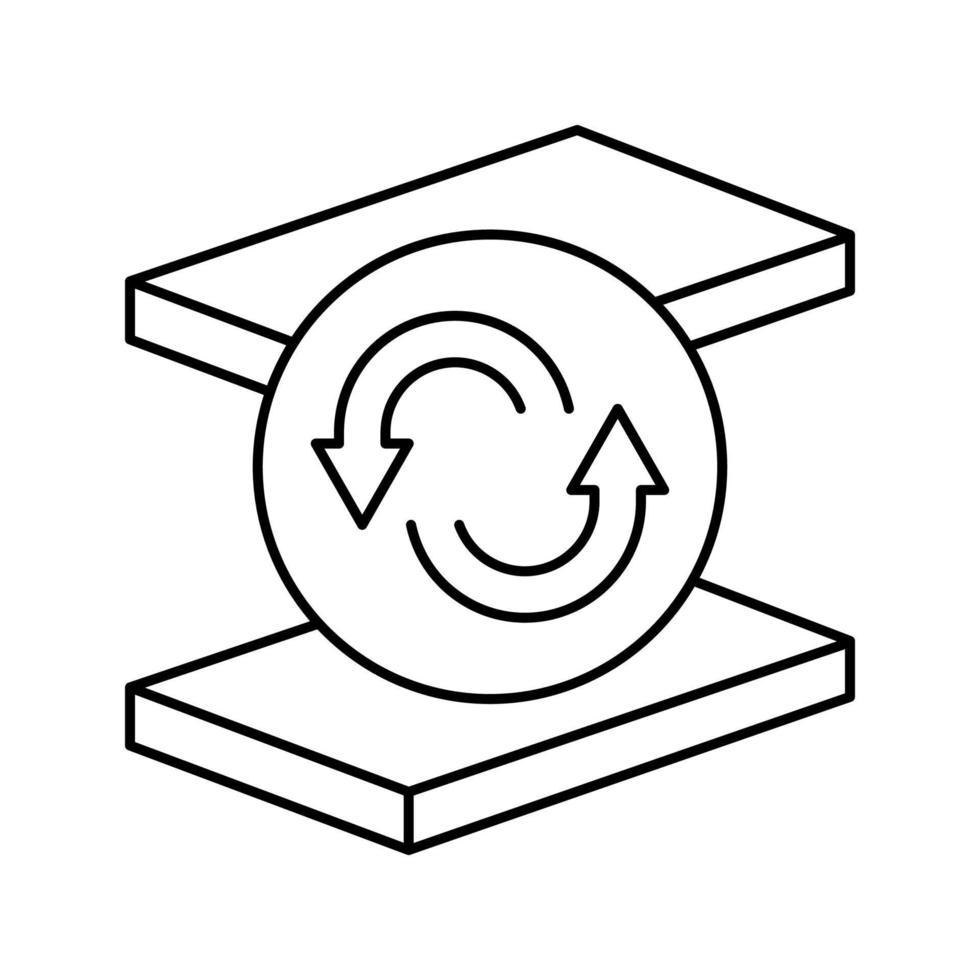 icône de ligne de laine minérale de remplacement illustration vectorielle vecteur