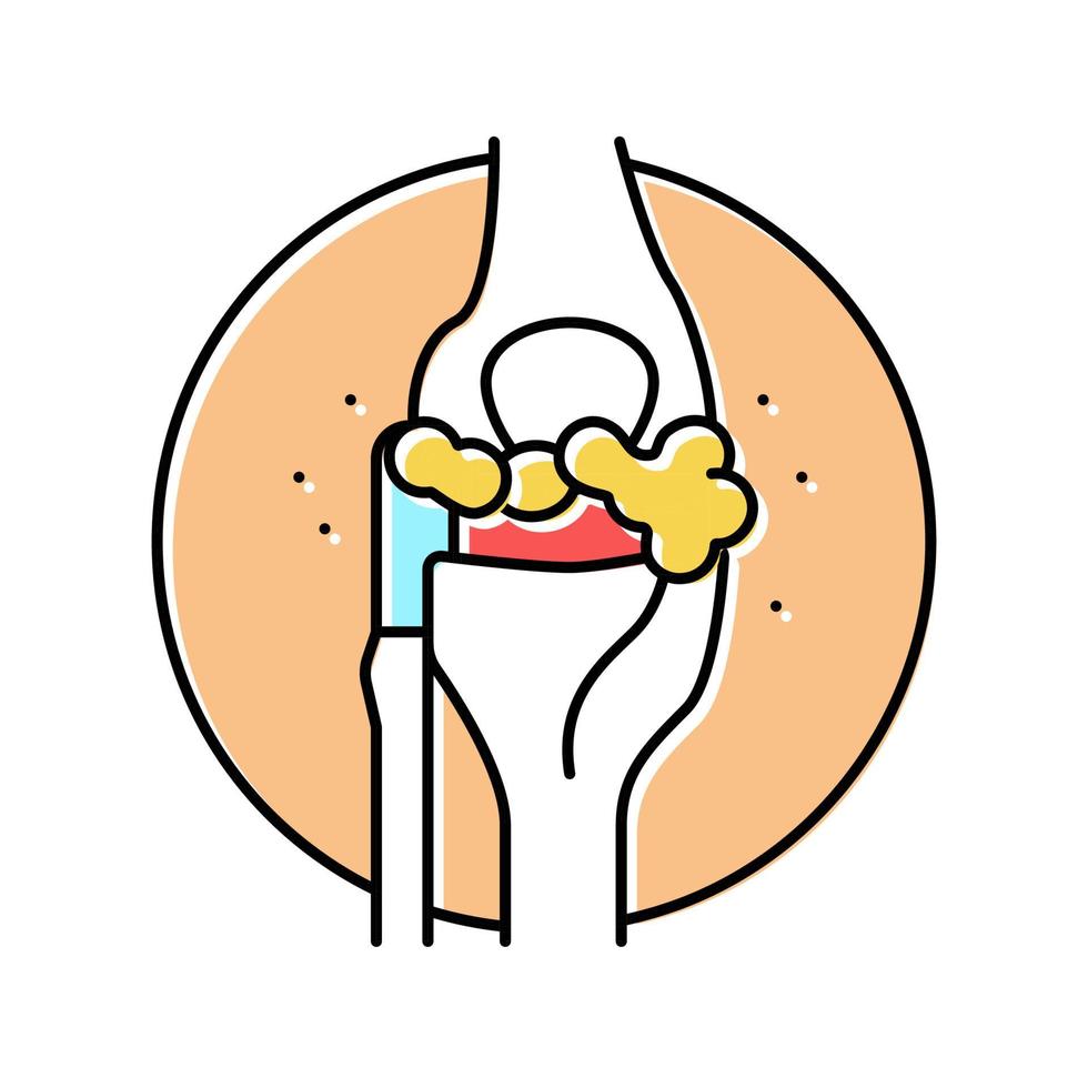 grumeaux autour de l'illustration vectorielle de l'icône de couleur des articulations vecteur