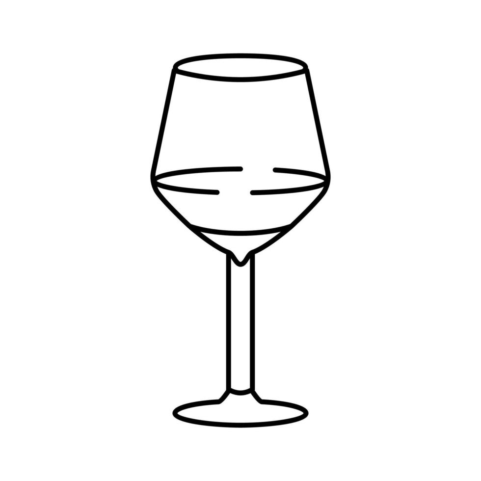 illustration vectorielle d'icône de ligne de verre à vin transparent vecteur