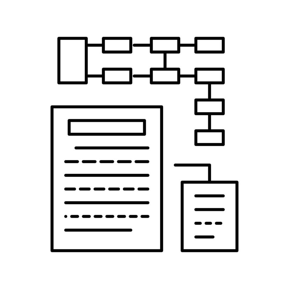 illustration vectorielle de l'icône de la ligne de planification et de rapport vecteur