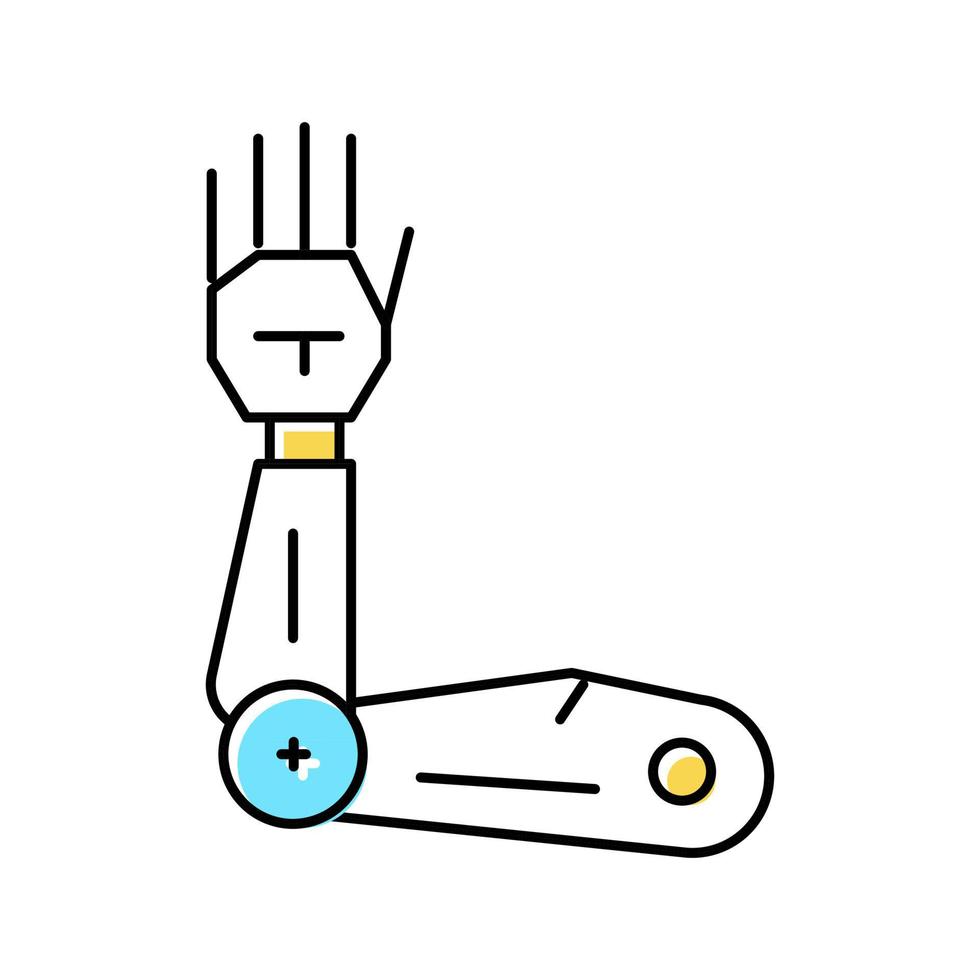 illustration vectorielle d'icône de couleur de bras robotique vecteur