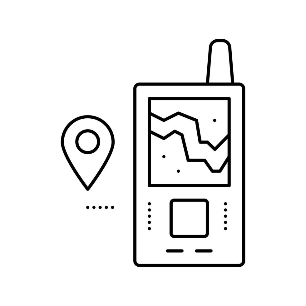 illustration vectorielle de l'icône de la ligne de l'appareil géolocalisé vecteur