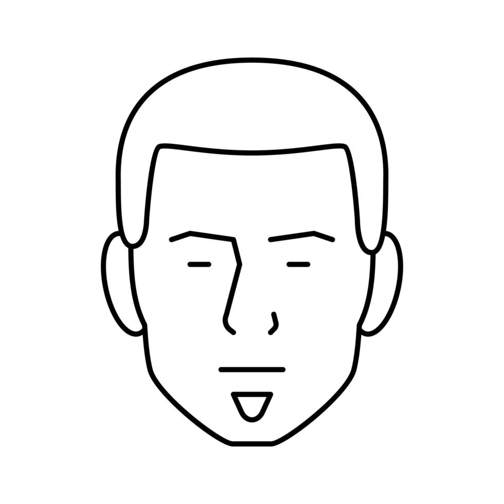 âme patch barbe cheveux style ligne icône illustration vectorielle vecteur