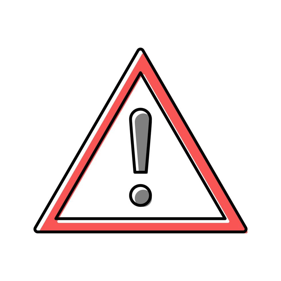 avertissement route signe couleur icône illustration vectorielle vecteur