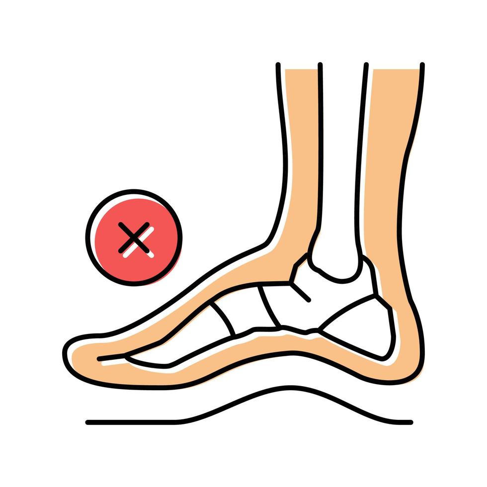 os déformation posturale pieds couleur icône illustration vectorielle vecteur