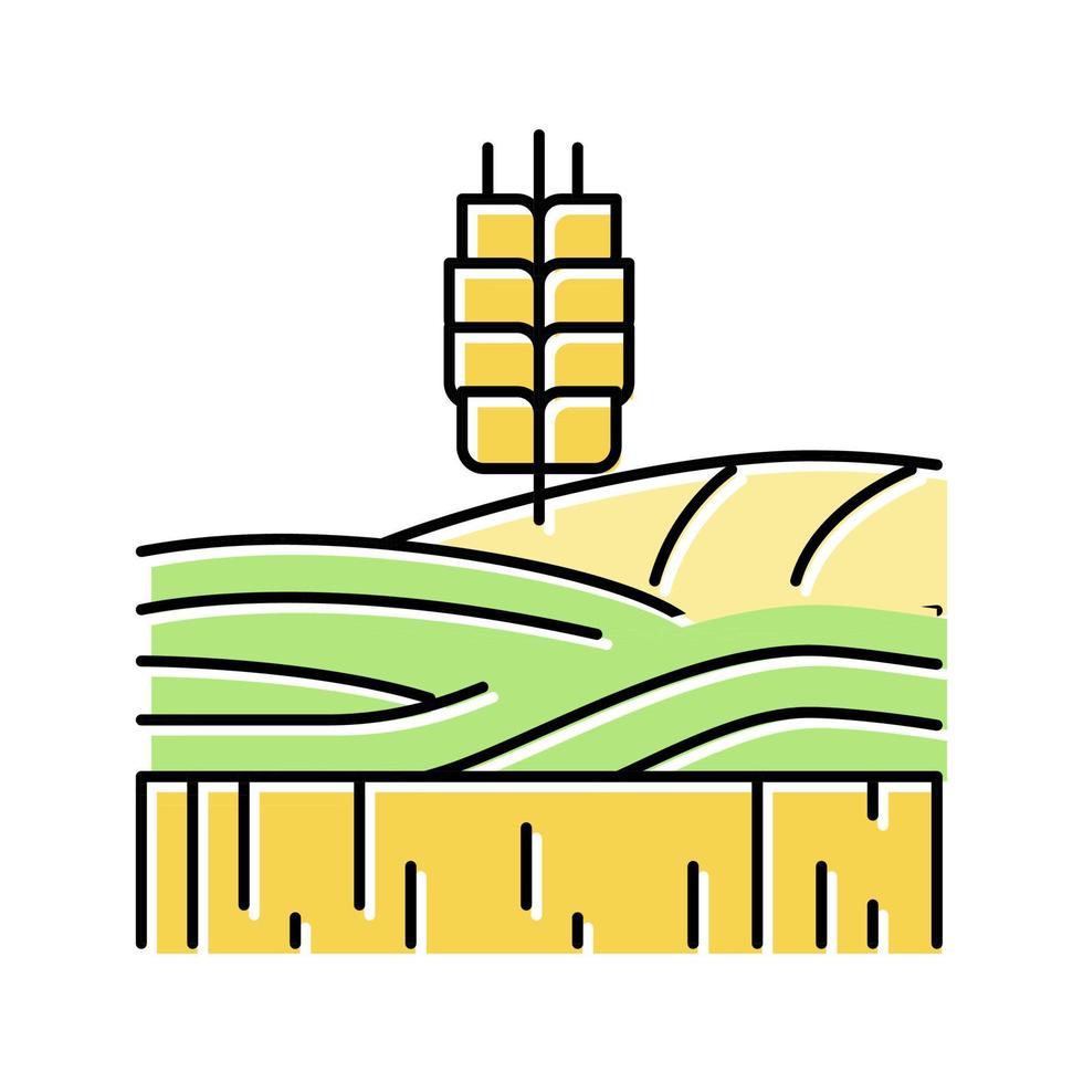 blé croissance champ couleur icône illustration vectorielle vecteur