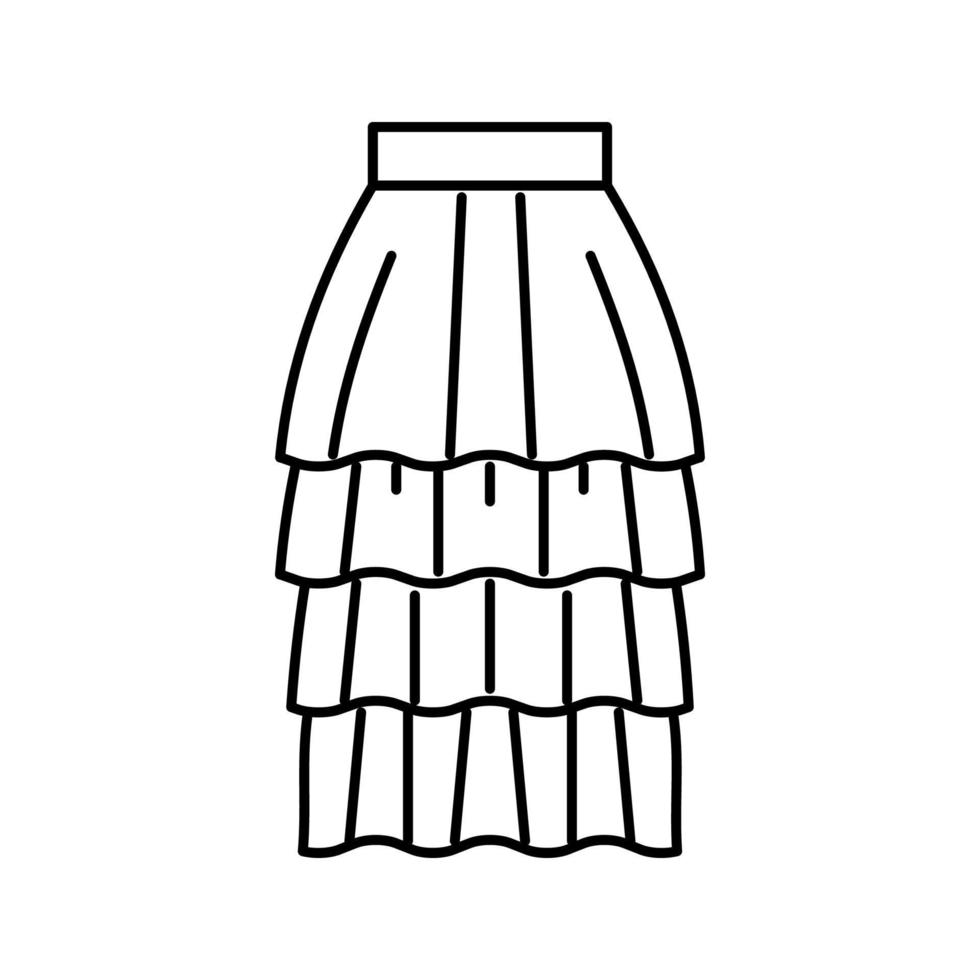 illustration vectorielle d'icône de ligne de jupe en couches à plusieurs niveaux vecteur