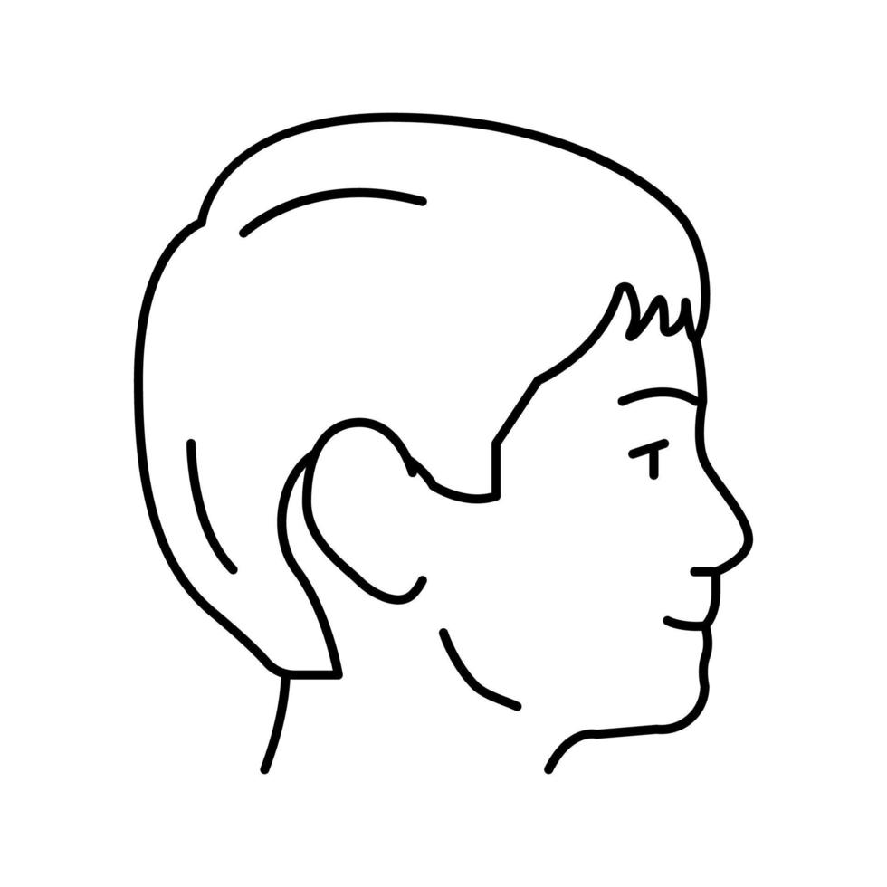 visage enfant mâle ligne icône illustration vectorielle vecteur