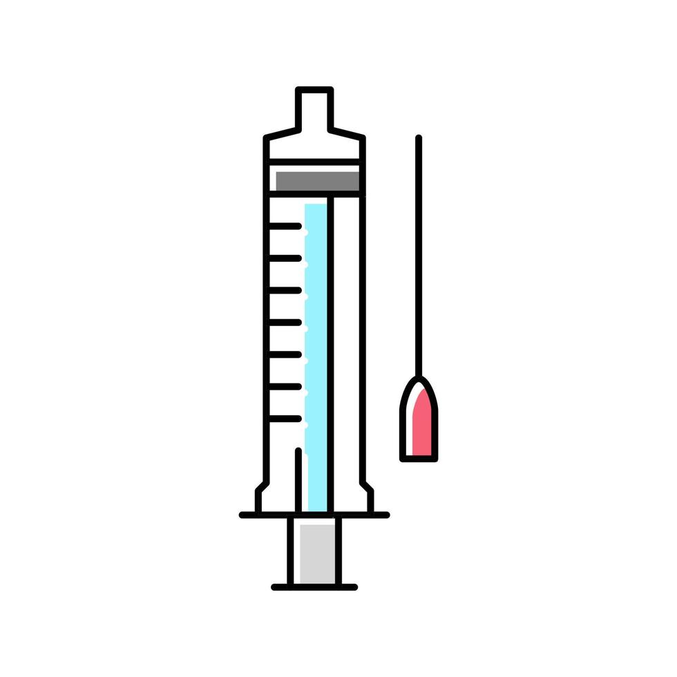 illustration vectorielle d'icône de couleur médicale de seringue vecteur