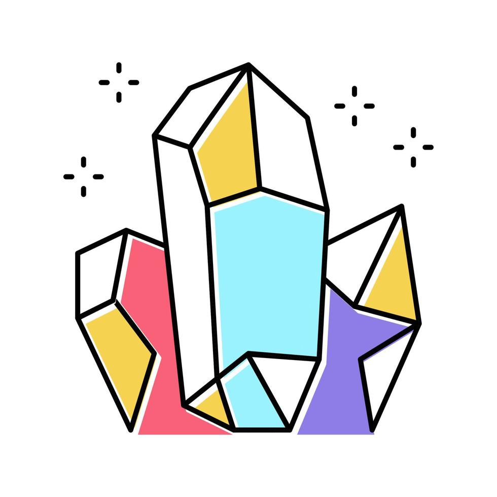 cristaux couleur astrologique icône illustration vectorielle vecteur