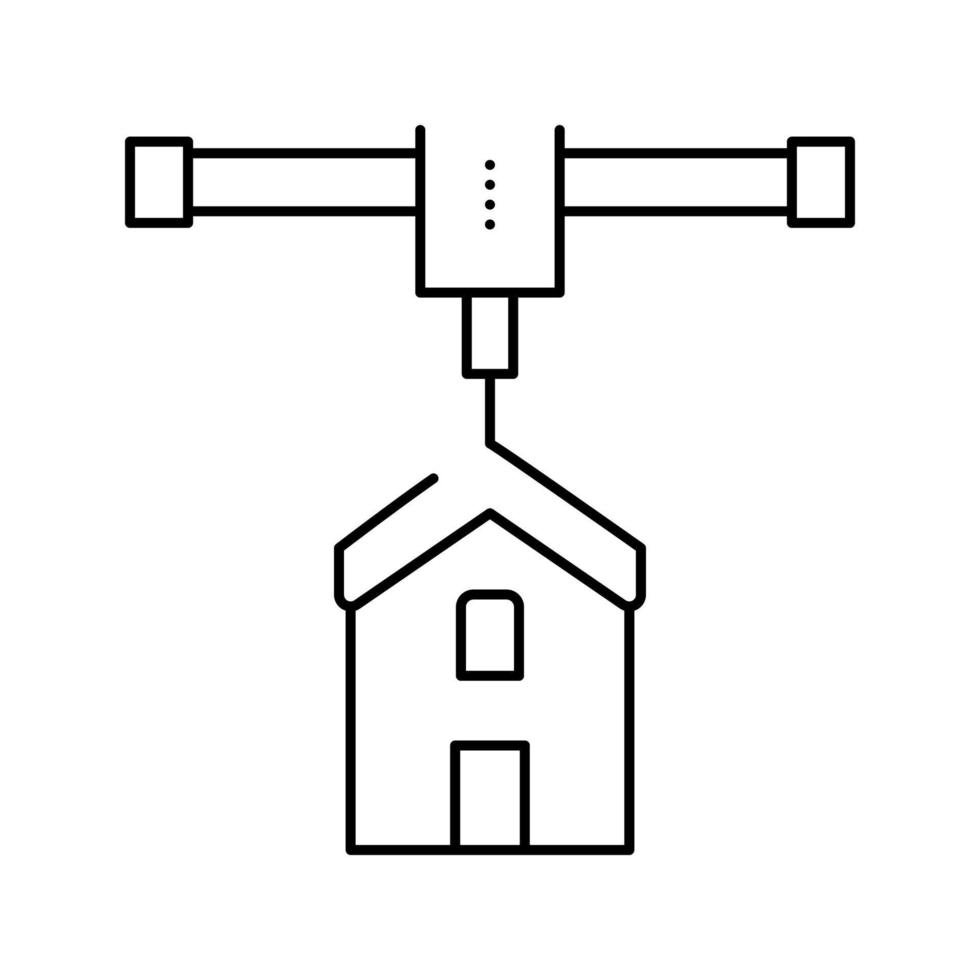 maison impression ligne icône illustration vectorielle vecteur