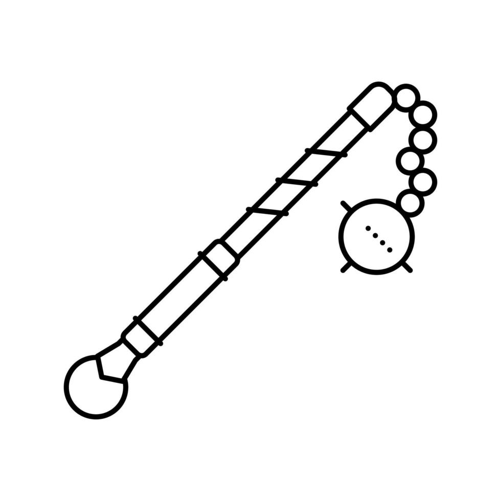 illustration vectorielle de l'icône de la ligne d'arme médiévale du fléau vecteur