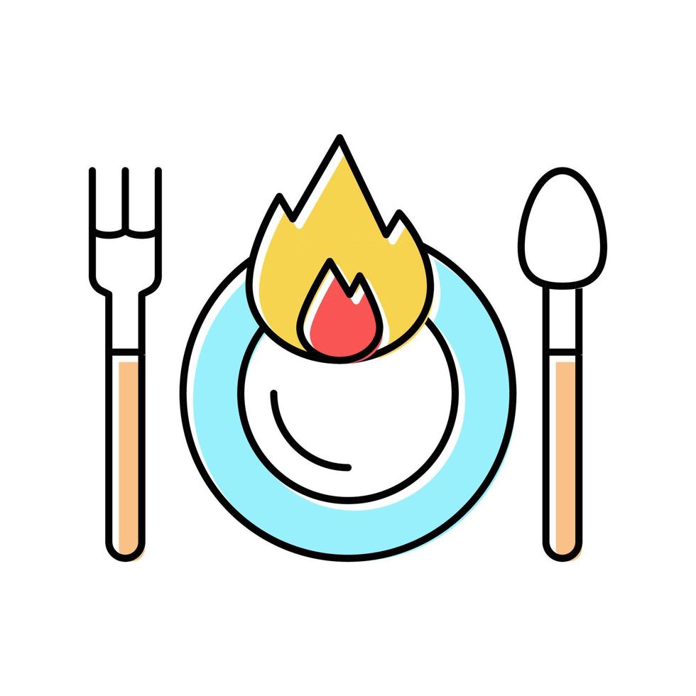 illustration vectorielle d'icône de couleur de nourriture épicée vecteur