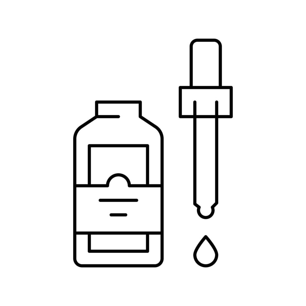 huile essentielle ligne icône vector illustration noire