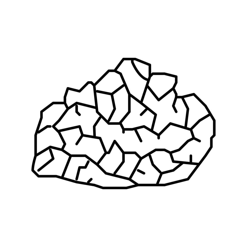 illustration vectorielle de l'icône de la ligne de roche de pierre d'améthyste vecteur