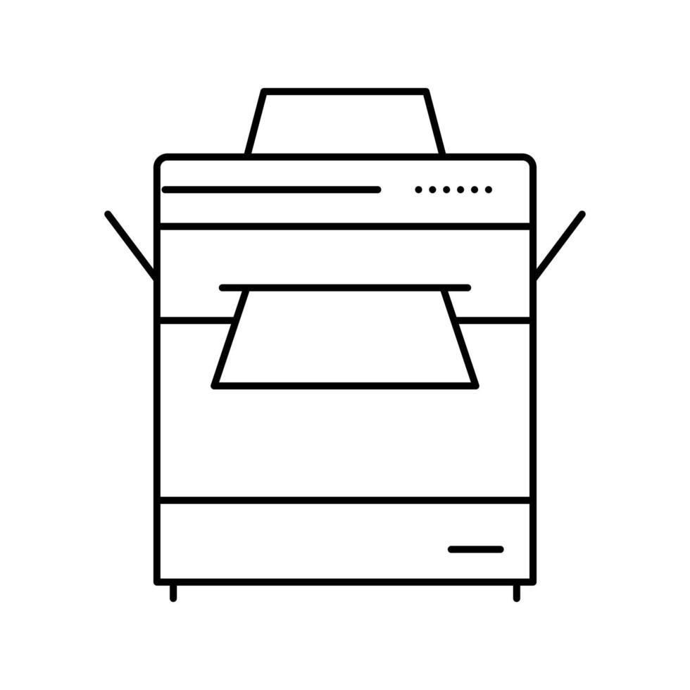 illustration vectorielle de l'icône de la ligne de l'appareil de bureau de l'imprimante vecteur