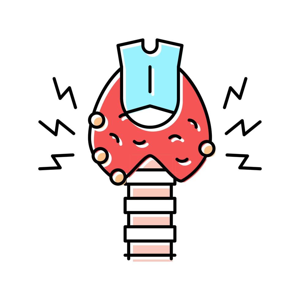 illustration vectorielle d'icône de couleur de maladie de trouble thyroïdien vecteur