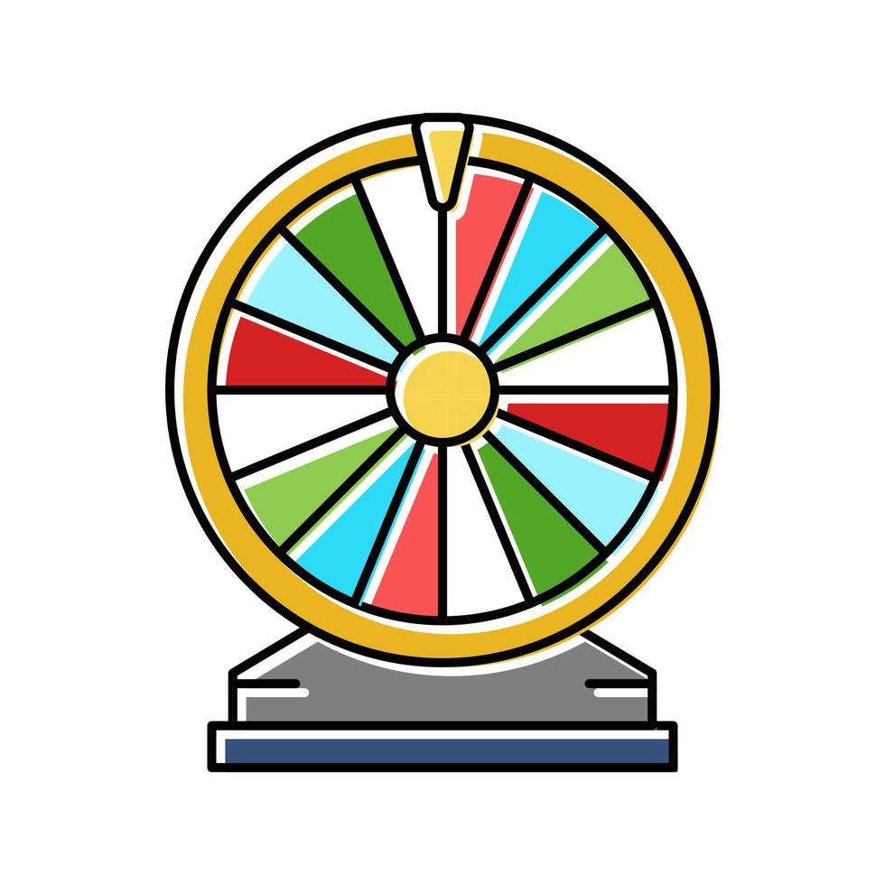 fortune roue jeu couleur icône illustration vectorielle vecteur