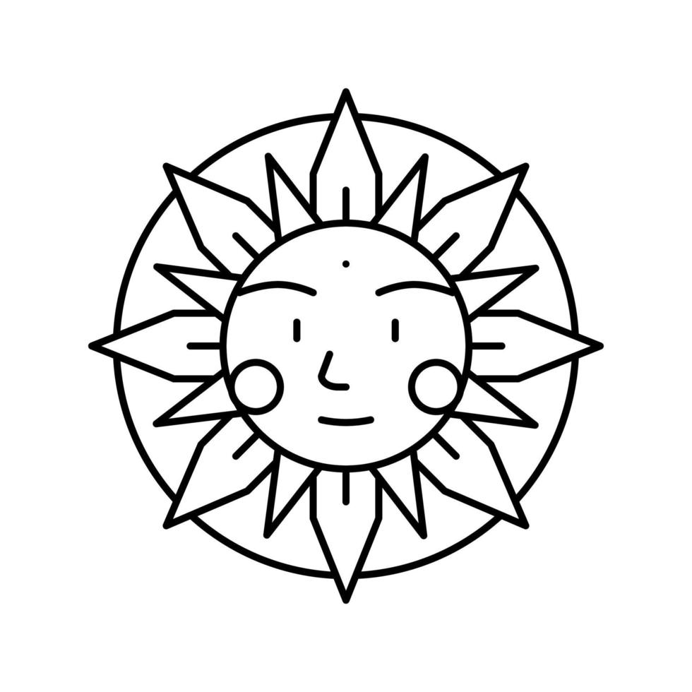 illustration vectorielle de l'icône de la ligne du symbole occulte du soleil vecteur