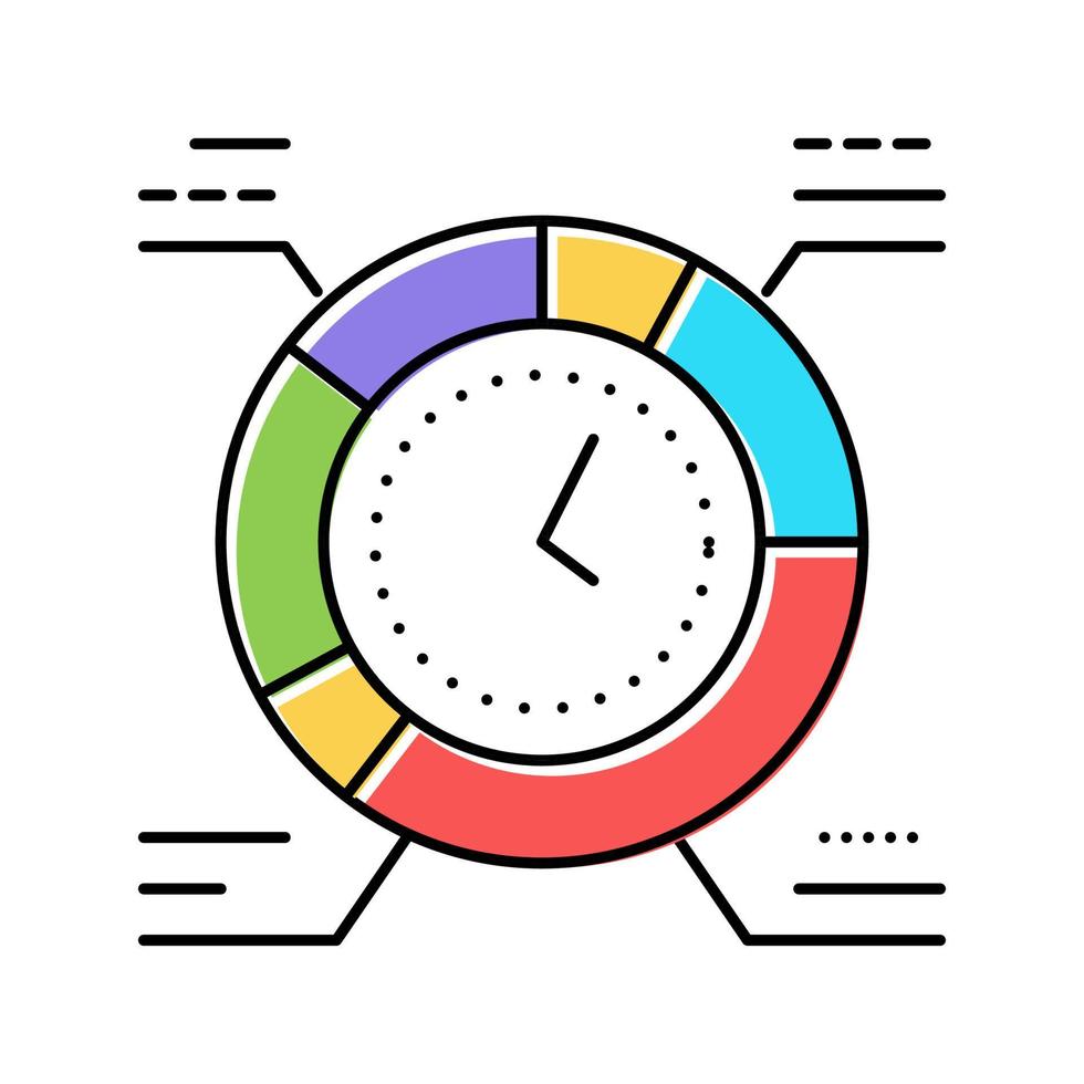 horaire de travail couleur icône illustration vectorielle signe vecteur