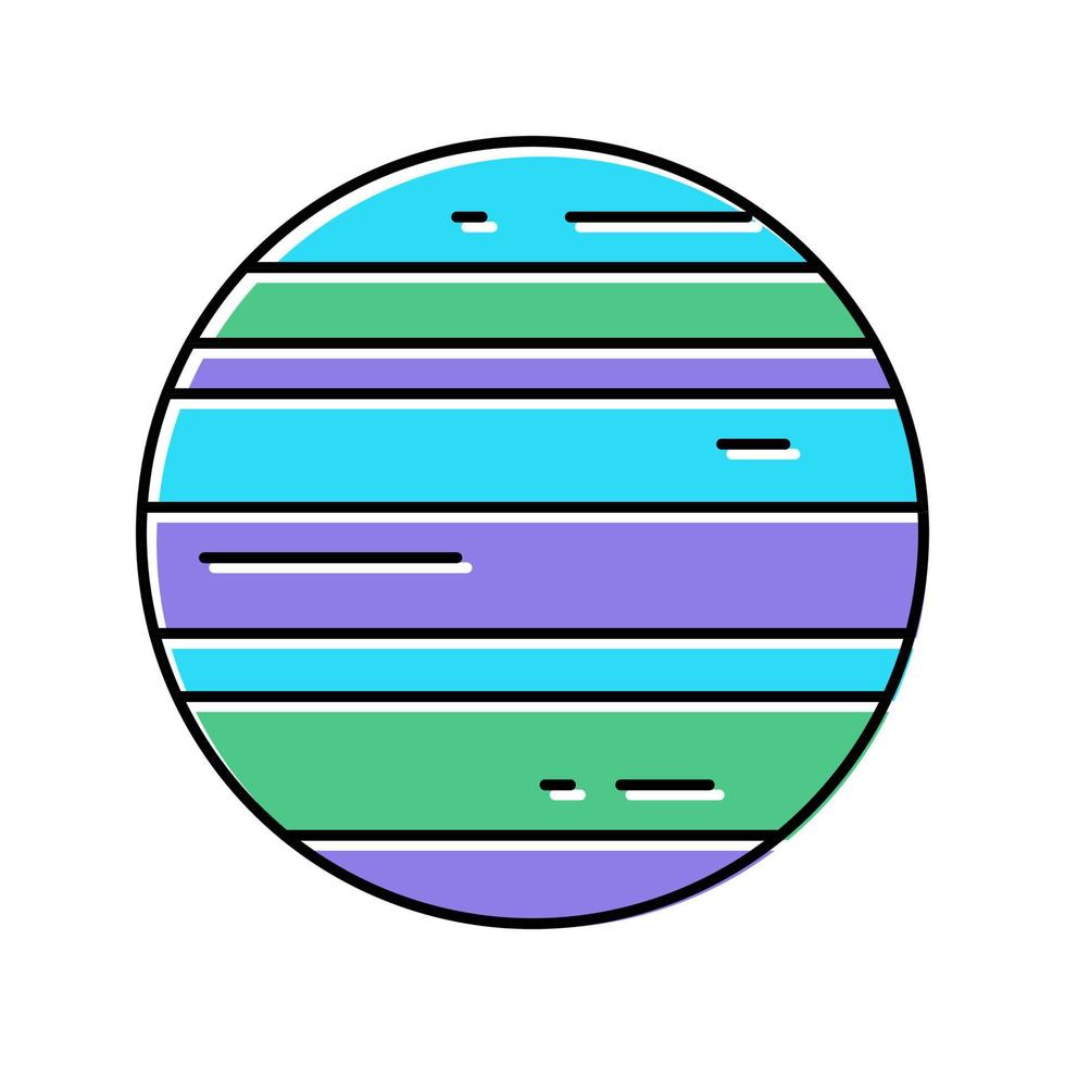 neptune planète couleur icône vecteur illustration plate