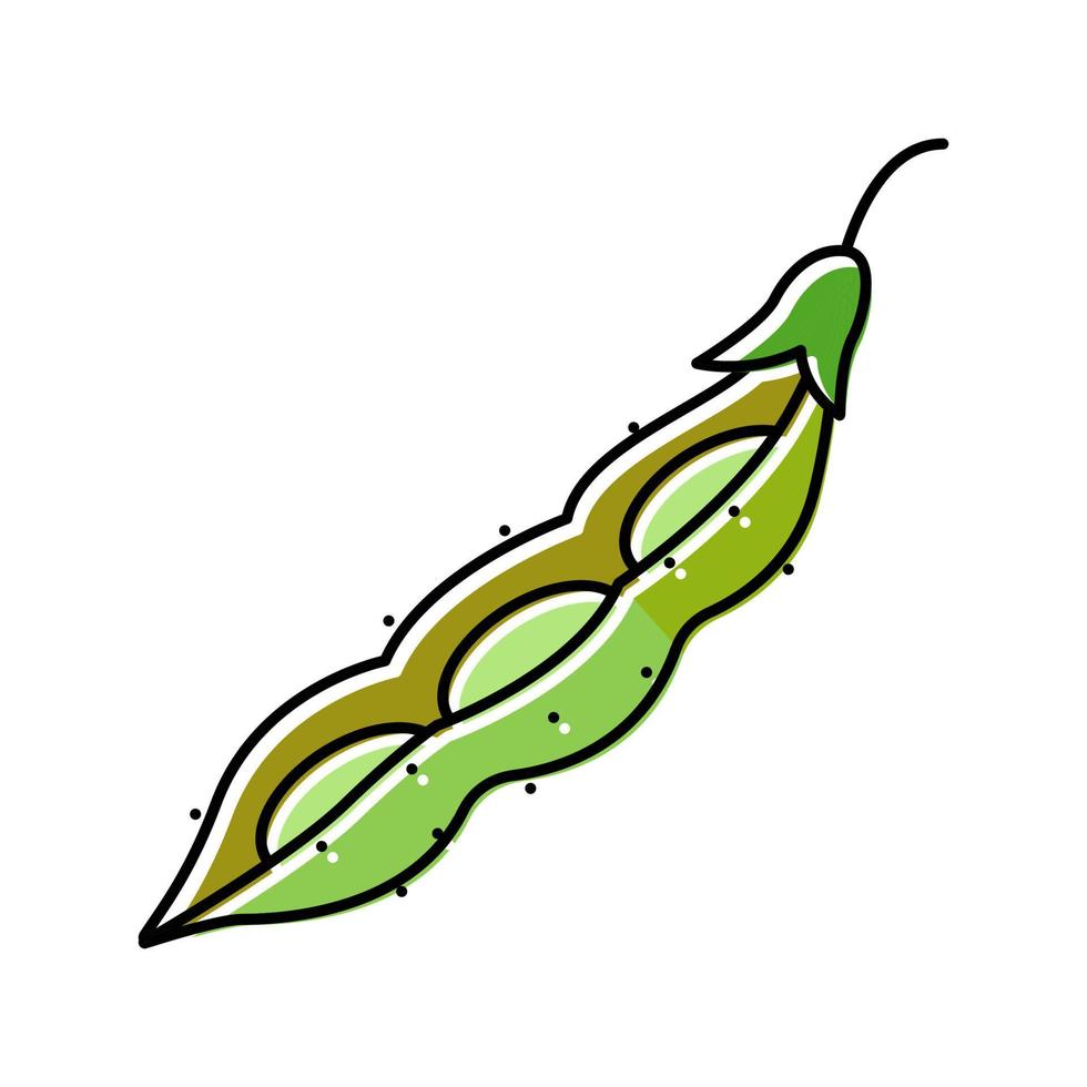 illustration vectorielle d'icône de couleur verte de gousse de soja vecteur