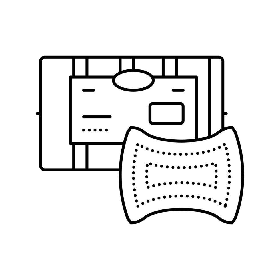 illustration vectorielle de l'icône de la ligne d'accessoires de lavage à l'éponge vecteur