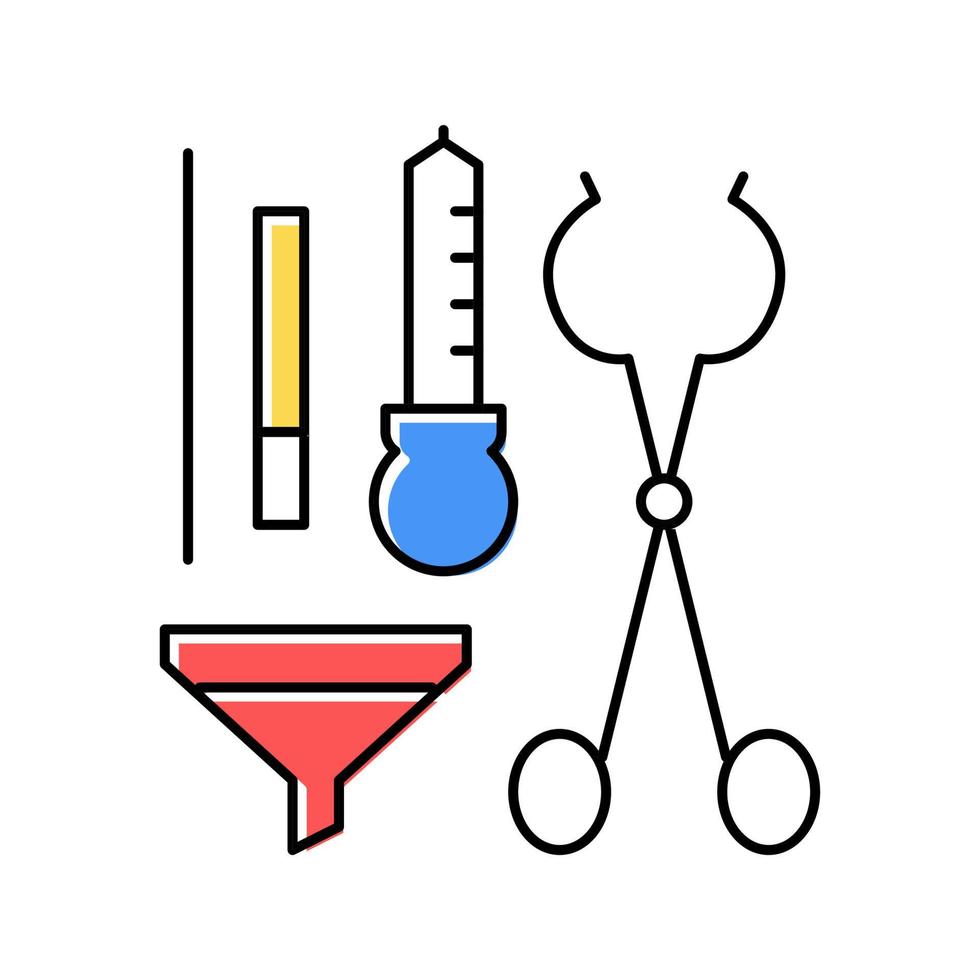 pince à entonnoir outils compte-gouttes couleur icône vecteur illustration isolée