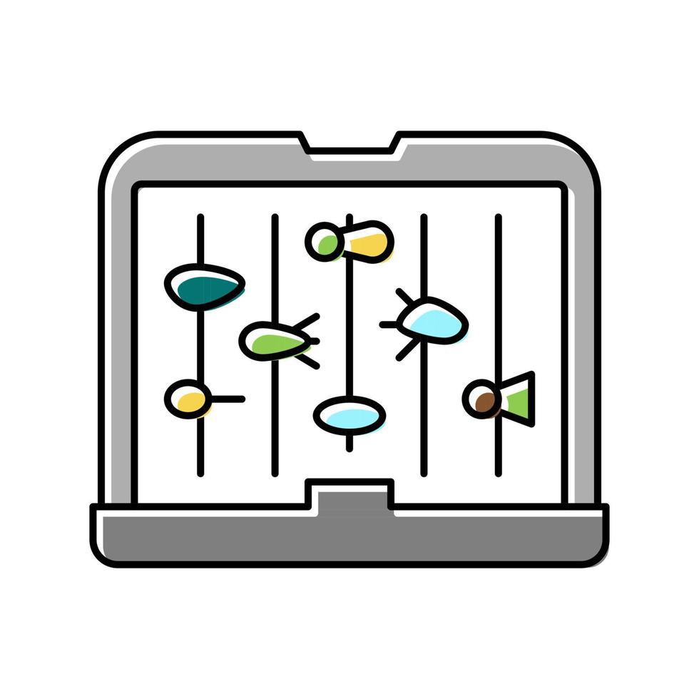 illustration vectorielle d'icône de couleur de boîte de pêche à la mouche vecteur