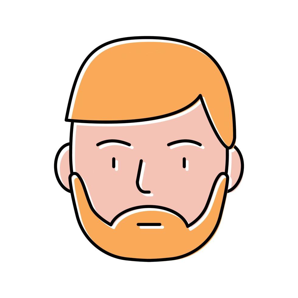 homme barbu couleur icône illustration vectorielle vecteur
