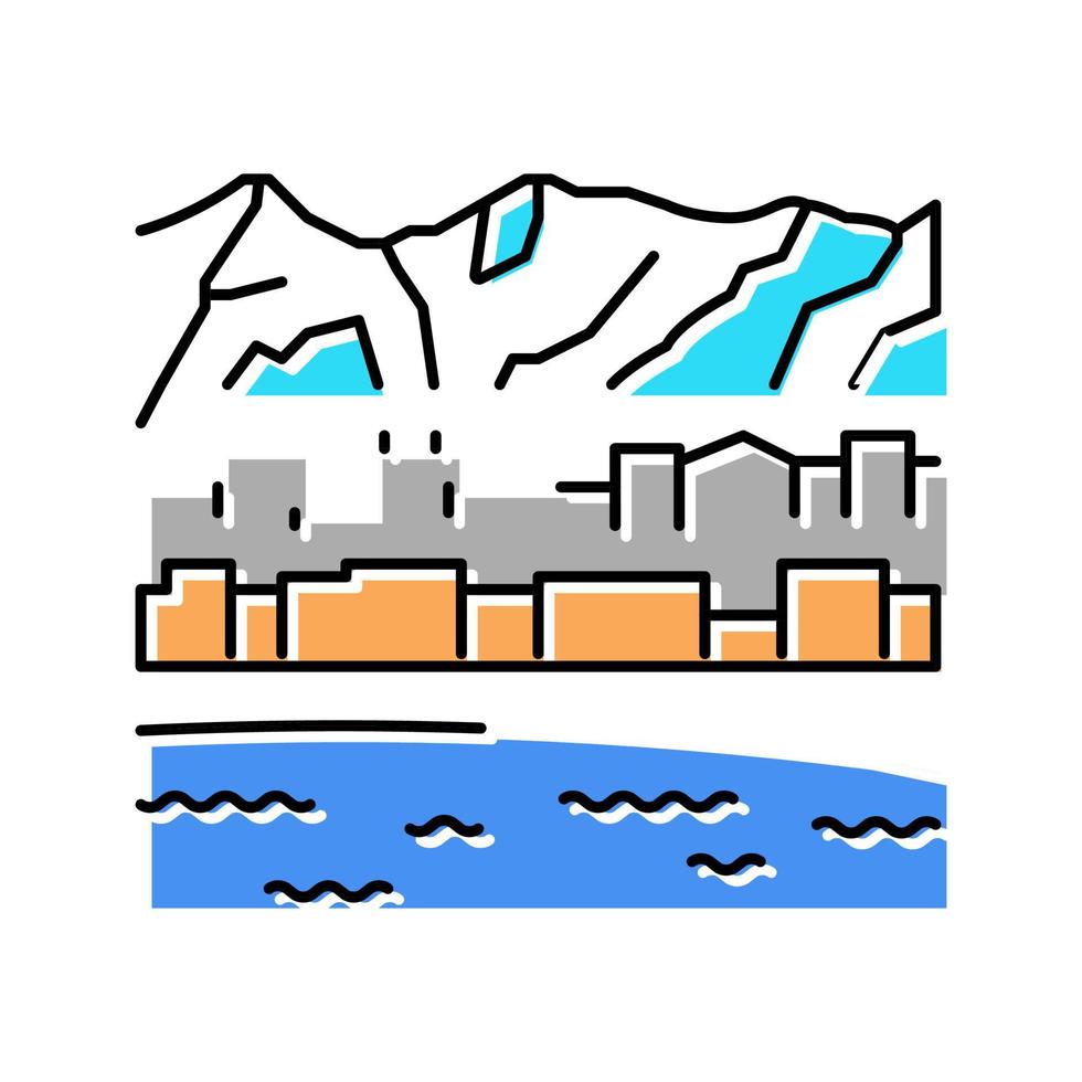 illustration vectorielle de l'icône de couleur de l'état de l'alaska vecteur