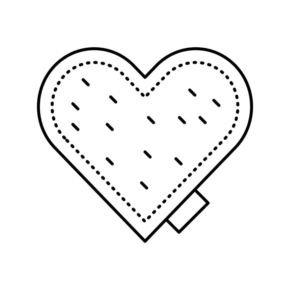 L'icône de la ligne denim coeur vector illustration