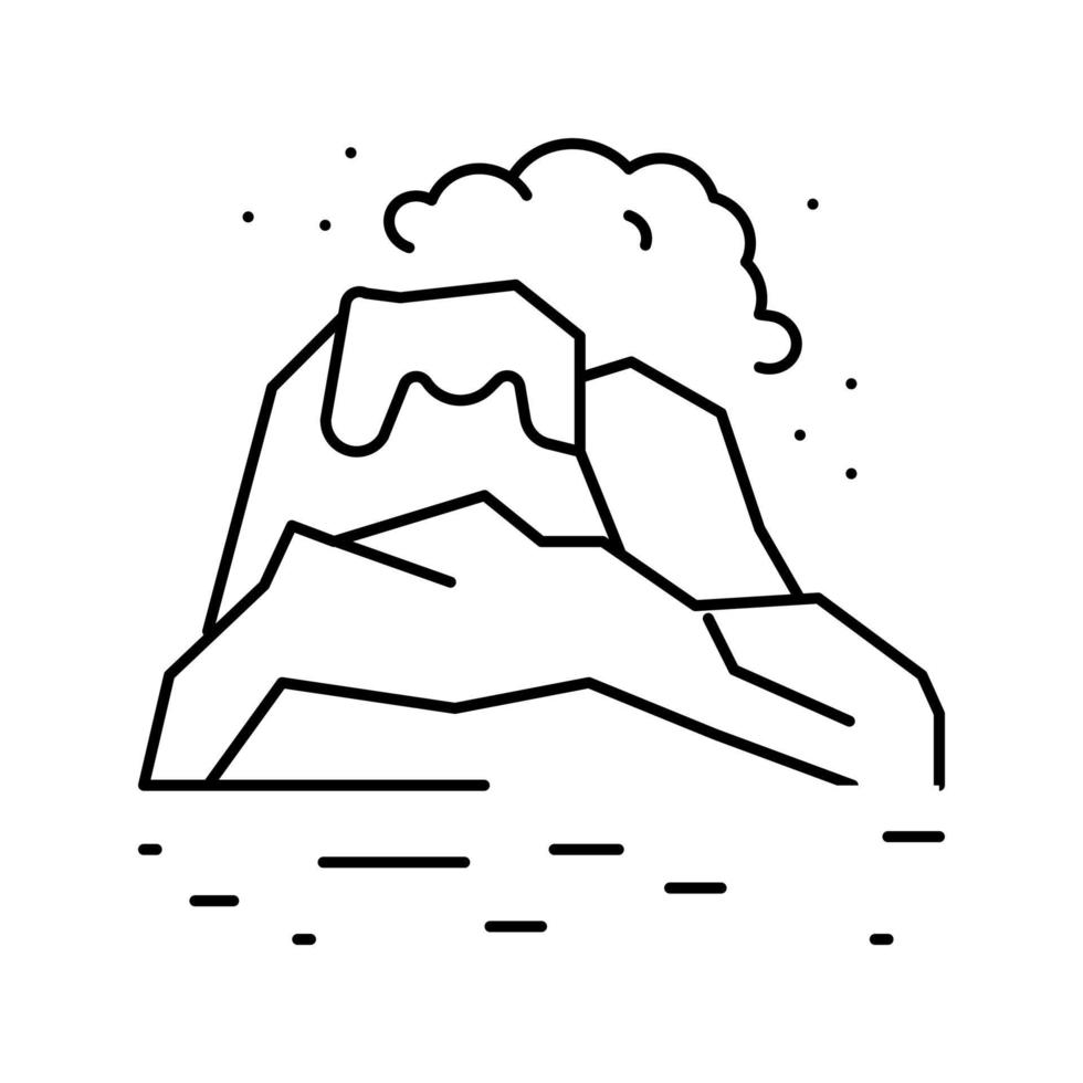 illustration vectorielle de l'icône de la ligne de terre volcanique vecteur