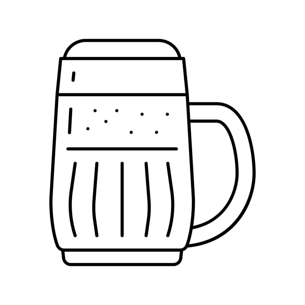illustration vectorielle de l'icône de la ligne de verre de bière stout vecteur