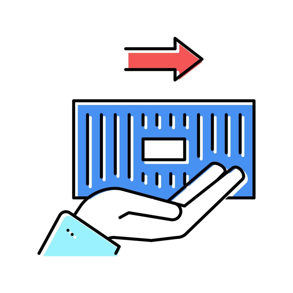conteneur transportant illustration plate de vecteur d'icône de couleur