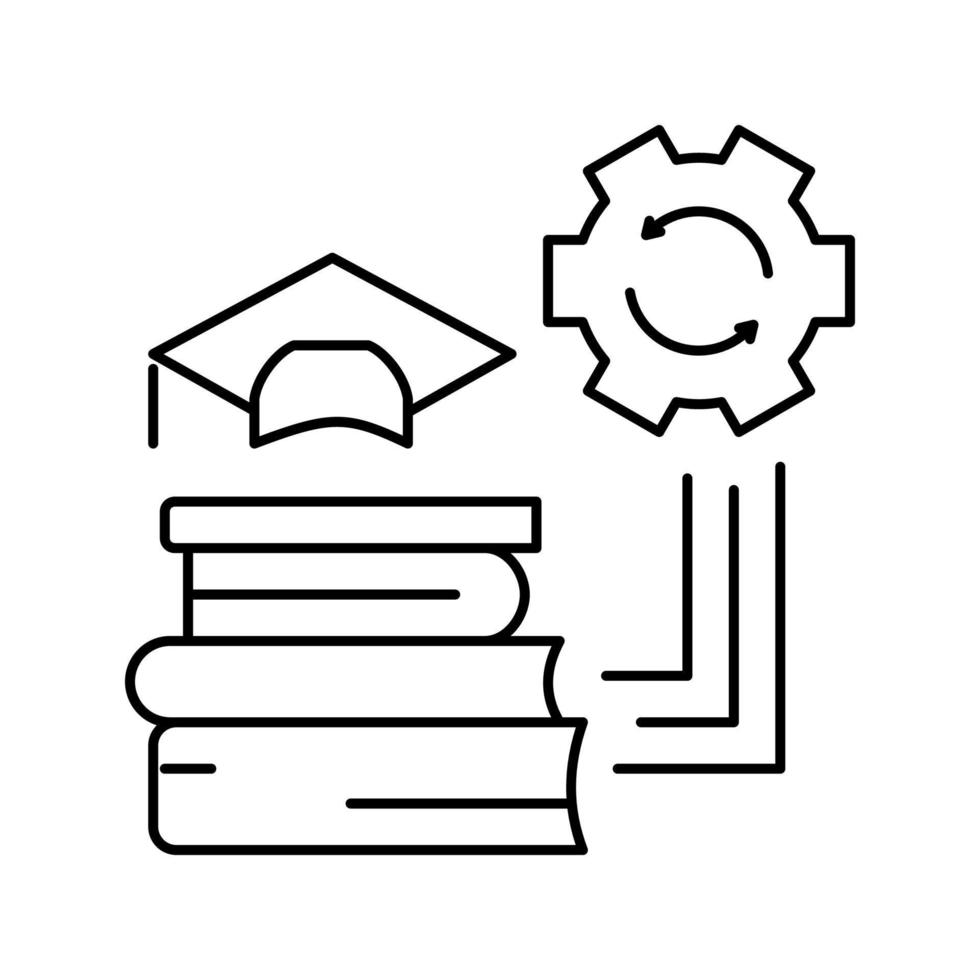 illustration vectorielle de l'icône de la ligne d'optimisation de l'éducation vecteur