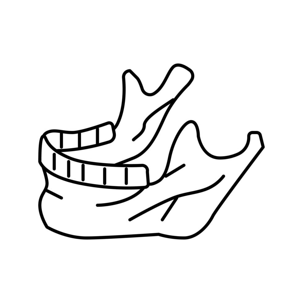 illustration vectorielle de l'icône de la ligne osseuse de la mâchoire vecteur