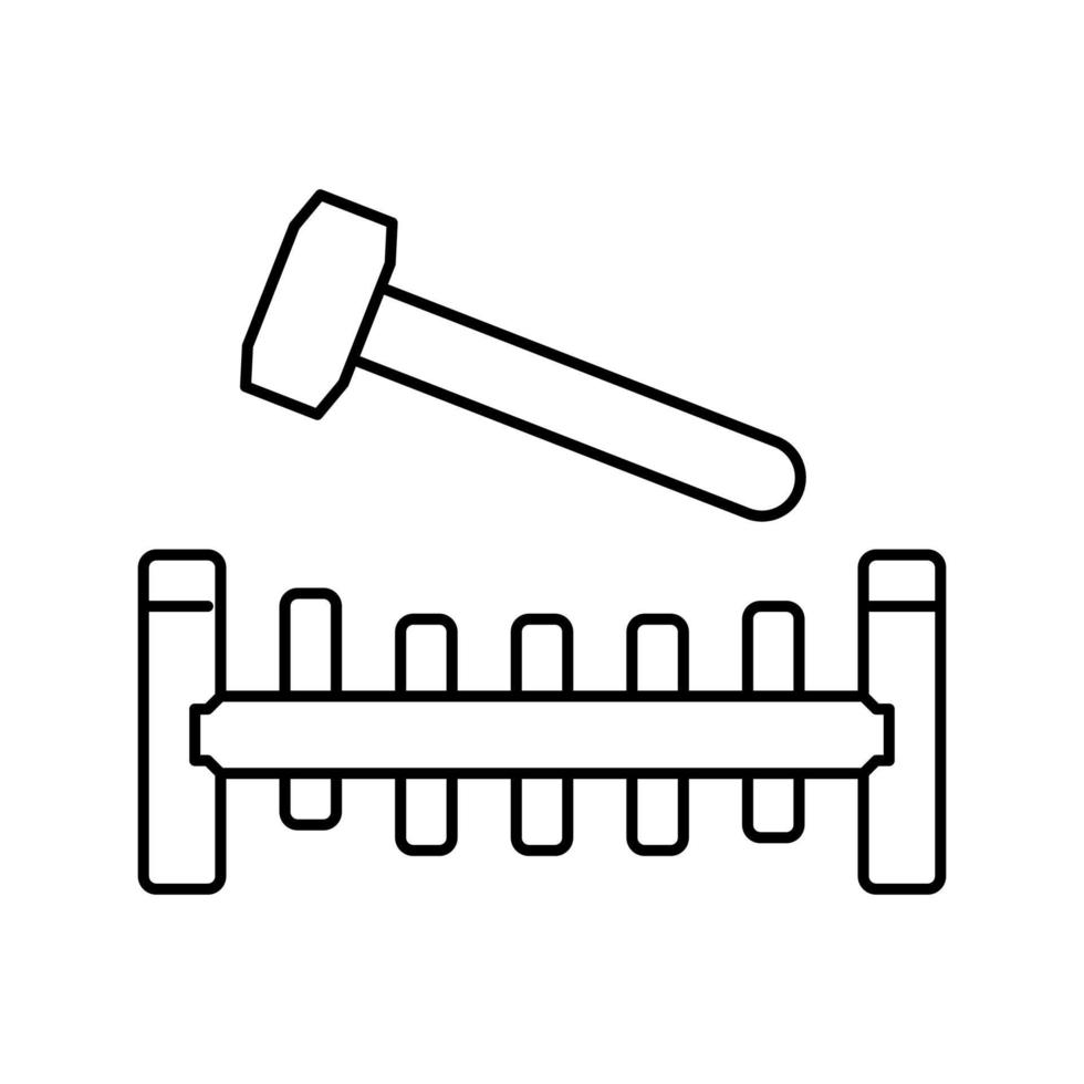 illustration vectorielle d'icône de ligne de banc de martèlement vecteur