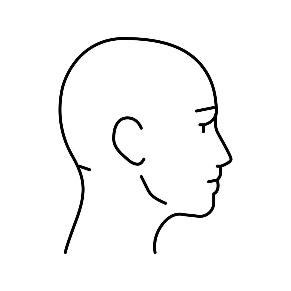 tête, ligne humaine, icône, vecteur, illustration vecteur