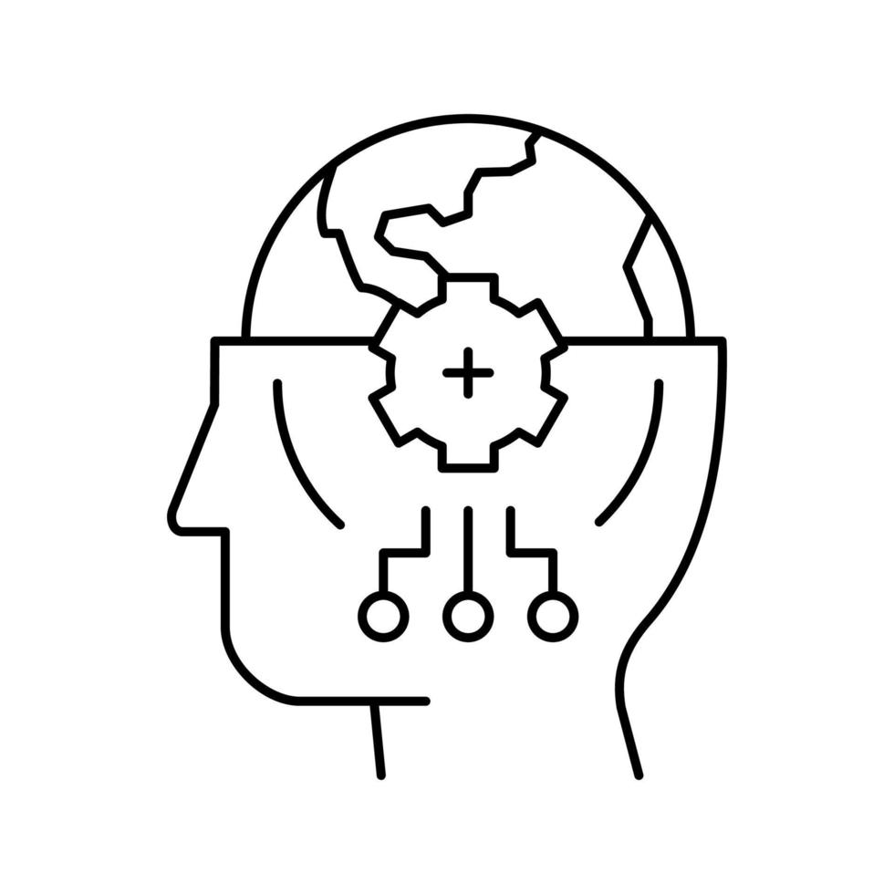 illustration vectorielle de l'icône de la ligne de connaissances mondiales vecteur