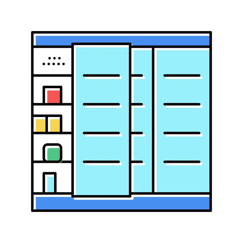 illustration vectorielle d'icône de couleur de magasin d'alimentation de réfrigérateur vecteur