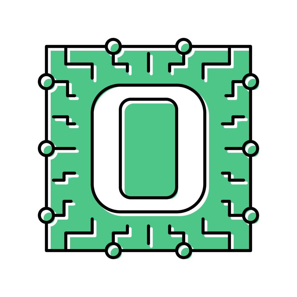 illustration vectorielle d'icône de couleur de numéro zéro vecteur