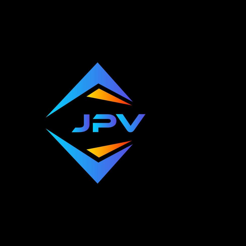 création de logo de technologie abstraite jpv sur fond noir. concept de logo de lettre initiales créatives jpv. vecteur