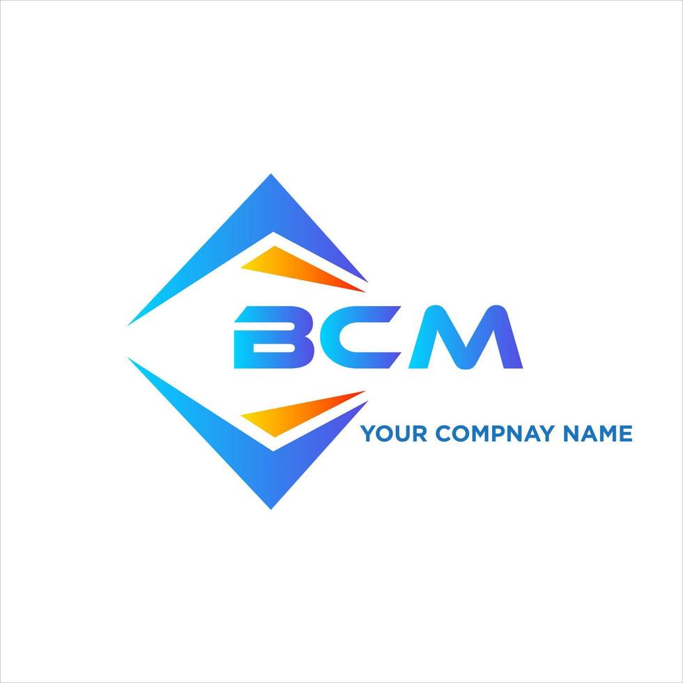 création de logo de technologie abstraite bcm sur fond blanc. concept de logo de lettre initiales créatives bcm. vecteur