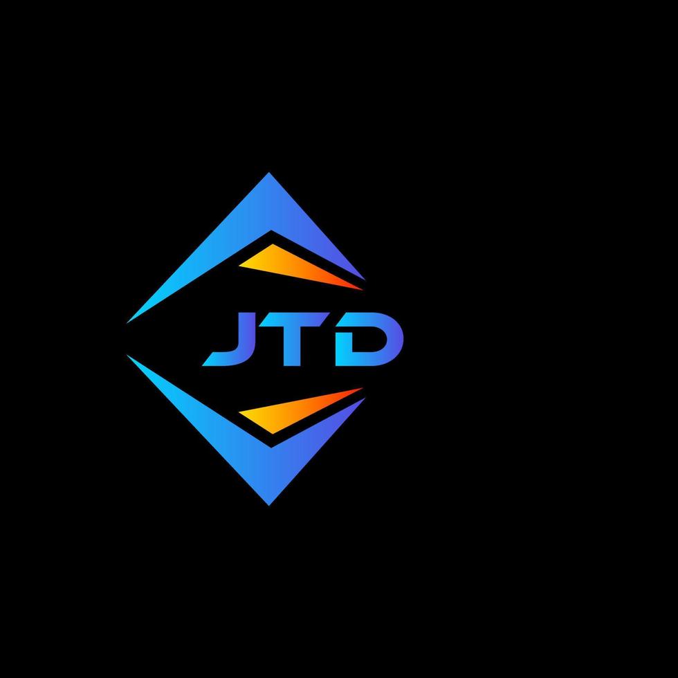 création de logo de technologie abstraite jtd sur fond noir. concept de logo de lettre initiales créatives jtd. vecteur