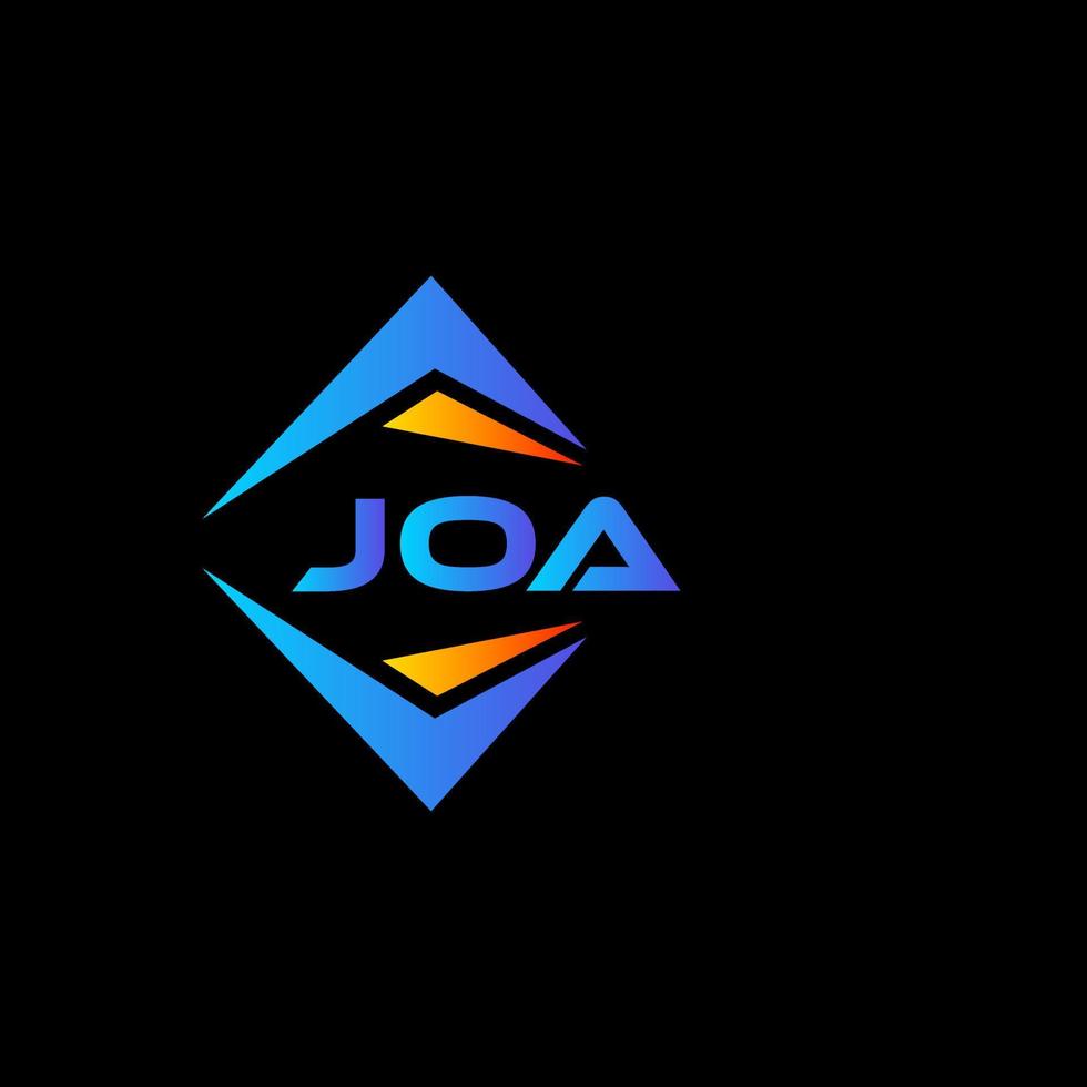 création de logo de technologie abstraite joa sur fond noir. concept de logo de lettre initiales créatives joa. vecteur