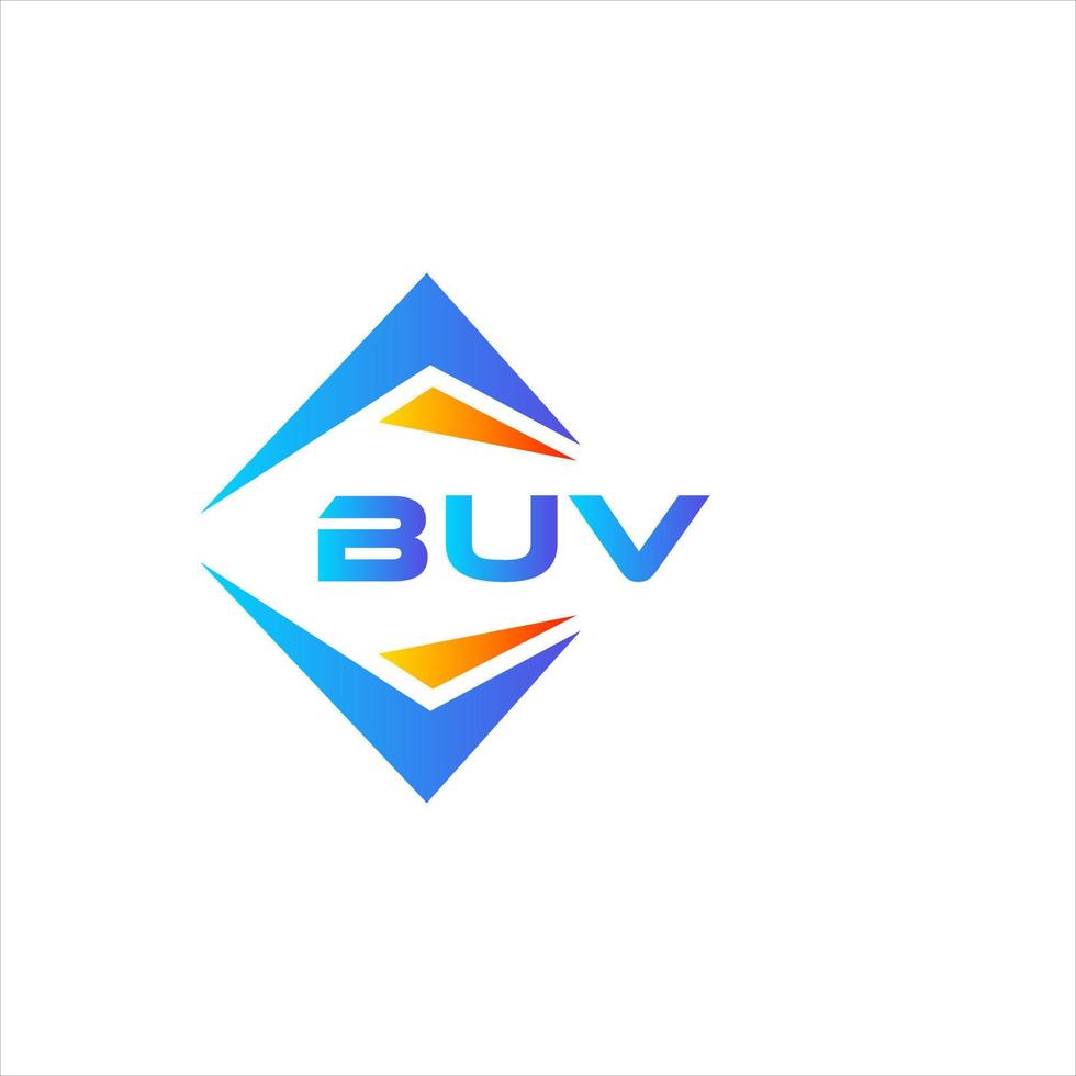création de logo de technologie abstraite buv sur fond blanc. concept de logo de lettre initiales créatives buv. vecteur
