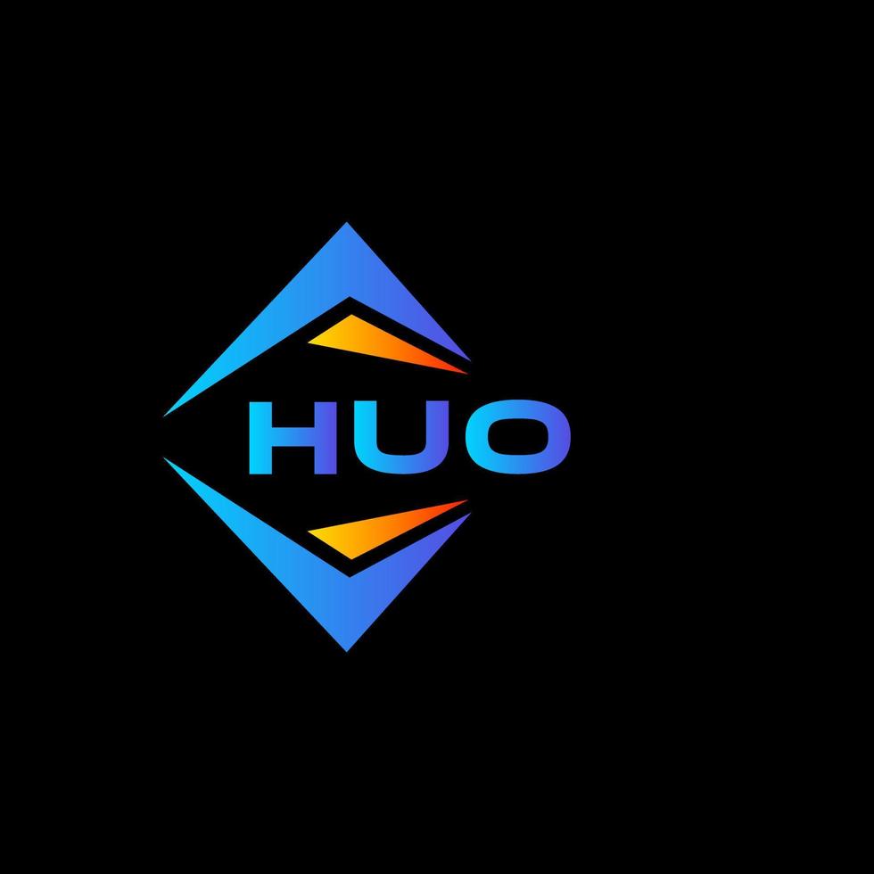 création de logo de technologie abstraite huo sur fond noir. concept de logo de lettre initiales créatives huo. vecteur